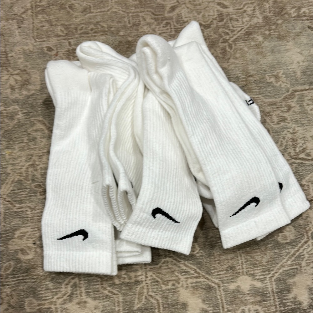Nike White Crew Socks with Black Logo new !